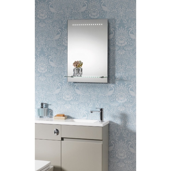 Bologna Mirror with LED Lights & Lit Shelf - 395 x 600mm